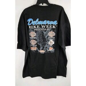 2002 Delmarva Bike Week Rally Black T-Shirt Sz XXL